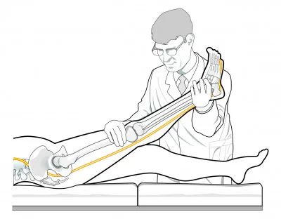 Teste de Lasègue para diagnóstico de compressão radicular lombar